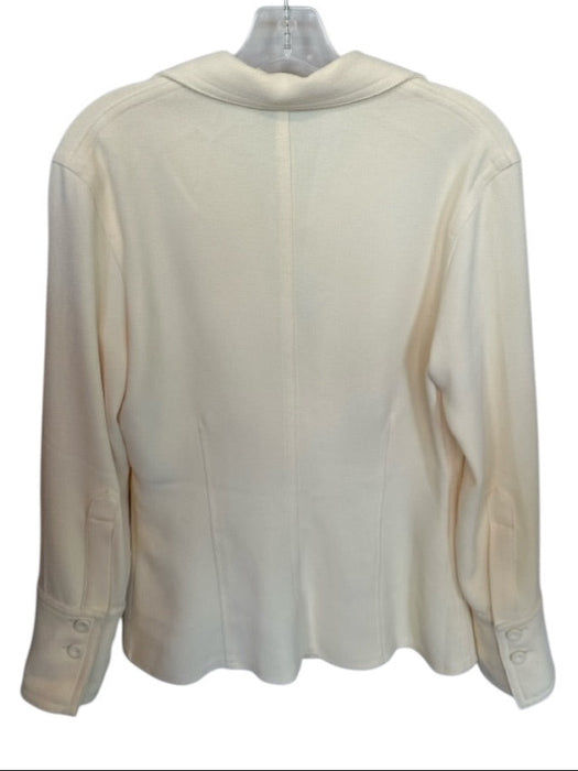 Nanushka Size M Cream Acetate Blend Long Sleeve Full ZIp Gold Hardware Jacket Cream / M