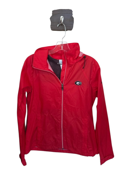 Columbia Red & Black Nylon Hood UGA Full Zip Athletic Raincoat Red & Black / M