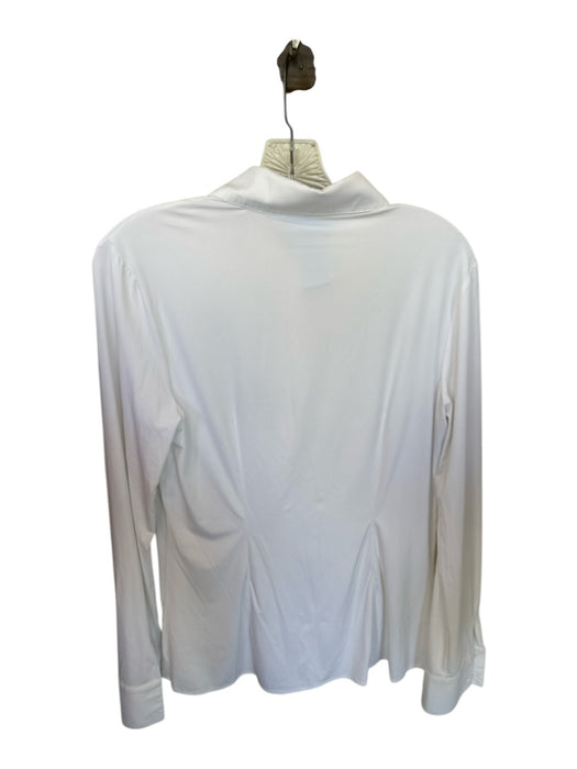 Luxeire Size M White Recycled Polyester Long Sleeve Collar Button Down Top White / M
