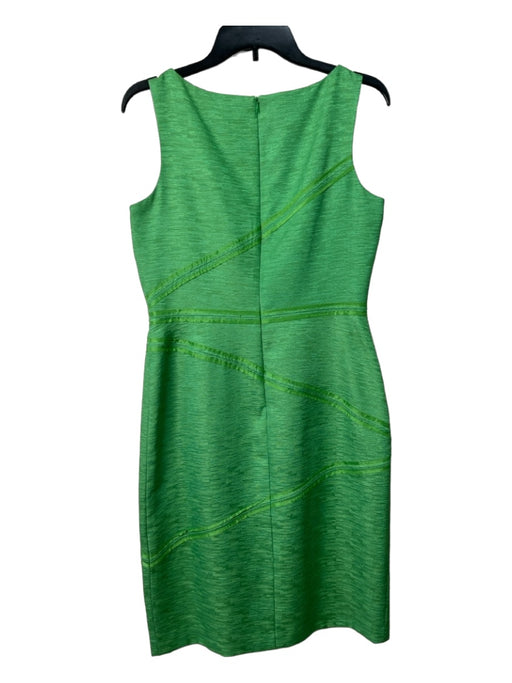 David Meister Size 6 Green Polyester & Rayon Sleeveless Metallic Dress Green / 6