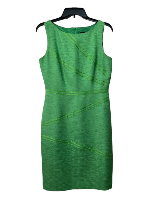 David Meister Size 6 Green Polyester & Rayon Sleeveless Metallic Dress Green / 6