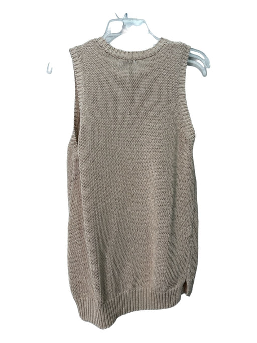 J. McLaughlin Size M Beige Cotton & Polyester Knit Metallic Sweater Beige / M