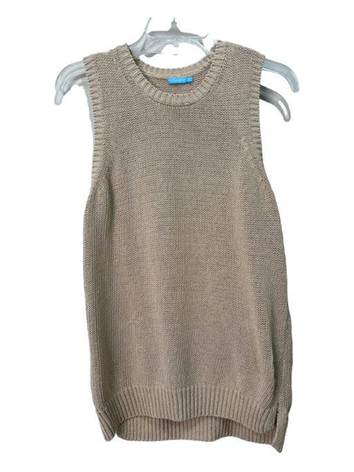 J. McLaughlin Size M Beige Cotton & Polyester Knit Metallic Sweater Beige / M