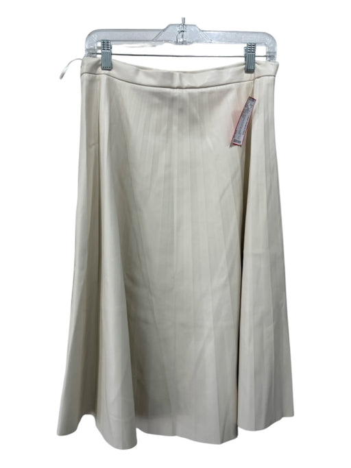 Dolce Cabo Size Large Off White PU leather Pleated Side Zipper Skirt Off White / Large