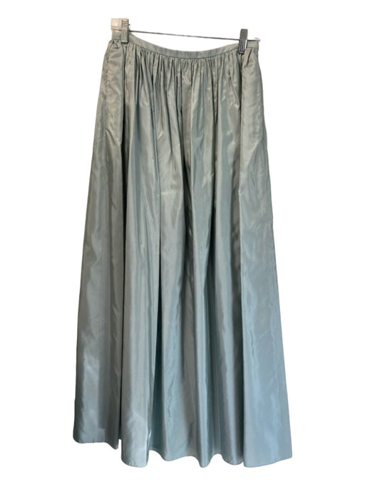 Worth Size 6 Seafoam Silk Side Zip Pockets Gathered Waist Maxi Skirt Seafoam / 6