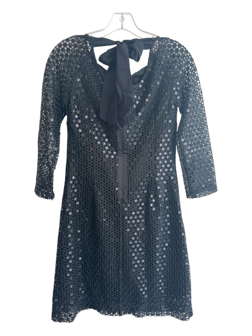 Lilly Pulitzer Size 2 Black Polyester Back Zip Boat Neck Back Neck Tie Dress Black / 2