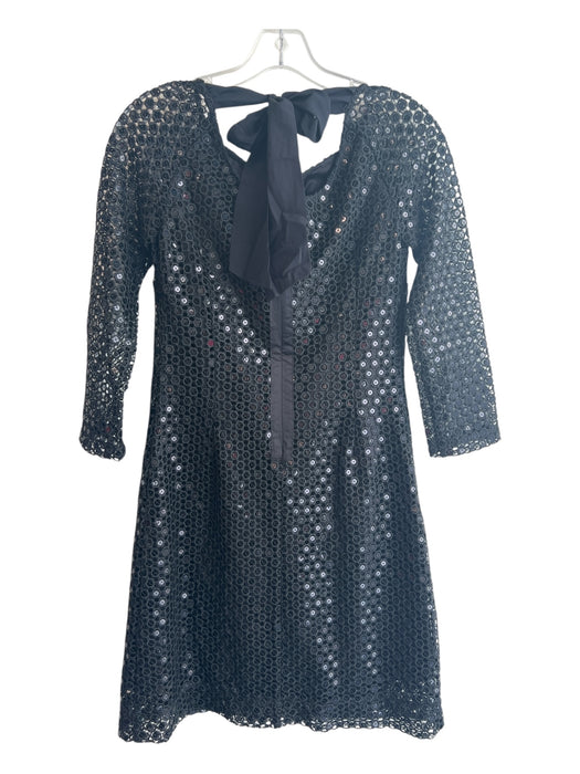 Lilly Pulitzer Size 2 Black Polyester Back Zip Boat Neck Back Neck Tie Dress Black / 2