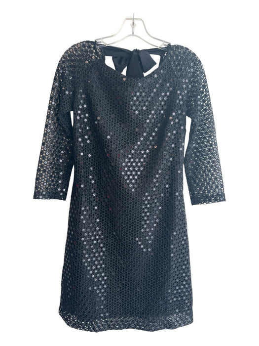 Lilly Pulitzer Size 2 Black Polyester Back Zip Boat Neck Back Neck Tie Dress Black / 2