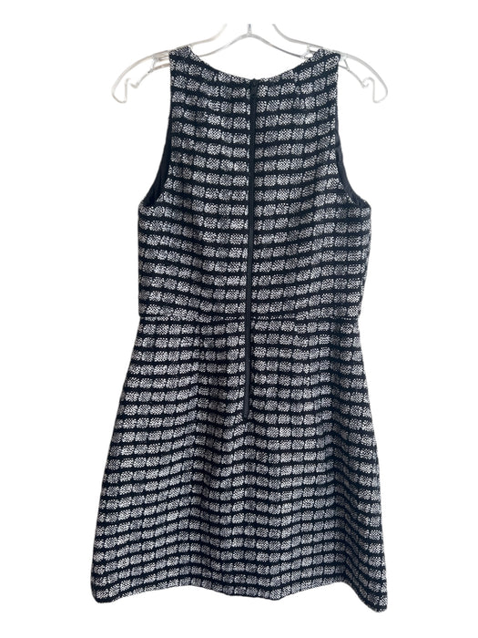 Milly Size 8 Black & White Polyester Blend Tweed Sleeveless Round Neck Dress Black & White / 8