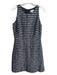 Milly Size 8 Black & White Polyester Blend Tweed Sleeveless Round Neck Dress Black & White / 8