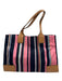 Tory Burch Navy, Pink & Tan Leather Tote Striped Logo shoulder bag Bag Navy, Pink & Tan