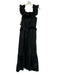 Caroline Constas Size M Black Cotton & Polyamide Ruffle Straps Tiered Maxi Dress Black / M