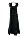 Caroline Constas Size M Black Cotton & Polyamide Ruffle Straps Tiered Maxi Dress Black / M
