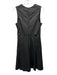Iris & Ink Size Est S Black Leather Sleeveless V Neck Seam Detail Midi Dress Black / Est S