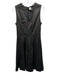 Iris & Ink Size Est S Black Leather Sleeveless V Neck Seam Detail Midi Dress Black / Est S