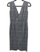 Veronica Beard Size 6 White, Blue & Black Cotton Blend Sleeveless Plaid Dress White, Blue & Black / 6