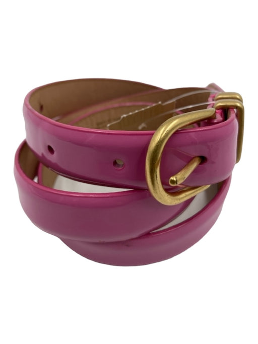 J Crew Pink Leather Gold Buckle Belts Pink / XS
