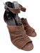 Maria + Cornejo Shoe Size 37 Brown & Black Suede Ruched Ankle Strap Mule Sandals Brown & Black / 37