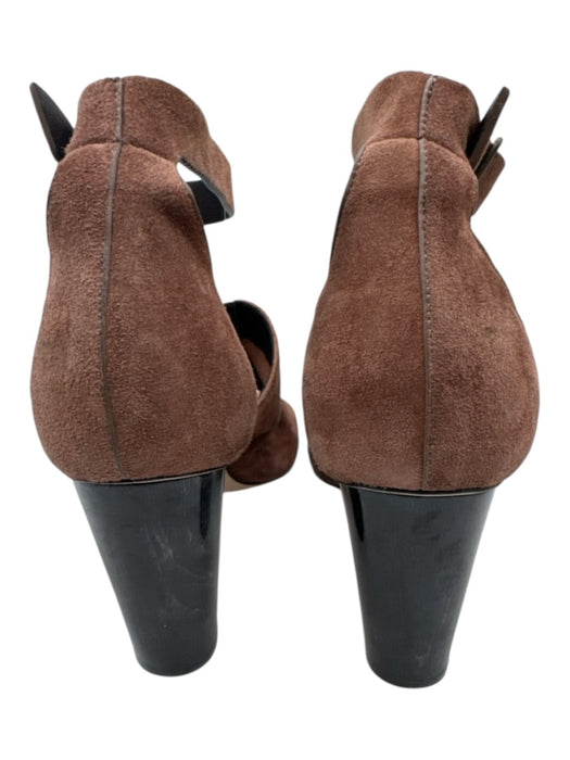 Maria + Cornejo Shoe Size 37 Brown & Black Suede Ruched Ankle Strap Mule Sandals Brown & Black / 37