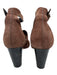 Maria + Cornejo Shoe Size 37 Brown & Black Suede Ruched Ankle Strap Mule Sandals Brown & Black / 37