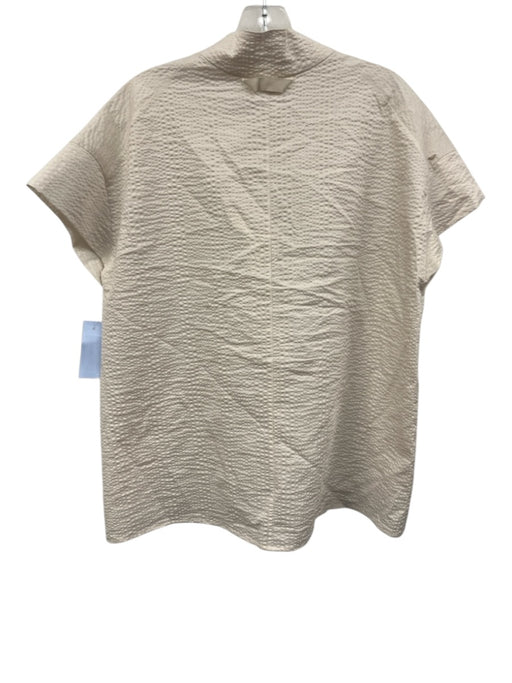 Maria + Cornejo Size 6 White Cotton Cap Sleeve Seersucker Split Neck Top White / 6