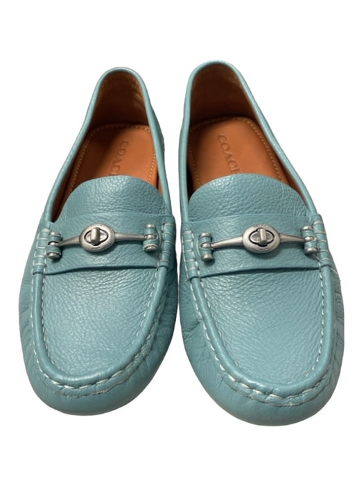 Coach Shoe Size 10 Teal Blue Leather Turnlock Buckle Detail Almond Toe Shoes Teal Blue / 10