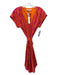 Trina Turk Size 2 Orange & Pink Silk Abstract Scoop Neck Button Dress Orange & Pink / 2