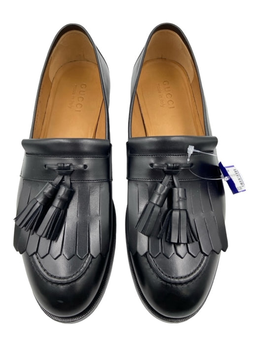 Gucci Shoe Size 8 Black Leather Tassel loafer Men's Shoes 8