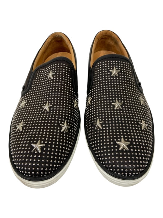 Jimmy Choo Shoe Size 42.5 Black & Silver Leather Dots Sneaker Men's Shoes 42.5