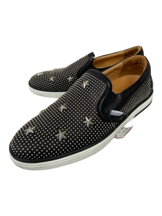 Jimmy Choo Shoe Size 42.5 Black & Silver Leather Dots Sneaker Men's Shoes 42.5