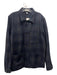 Emile Lafaurie NWT Size XL Navy & Gray Wool Blend Plaid Chore Jacket Jacket XL