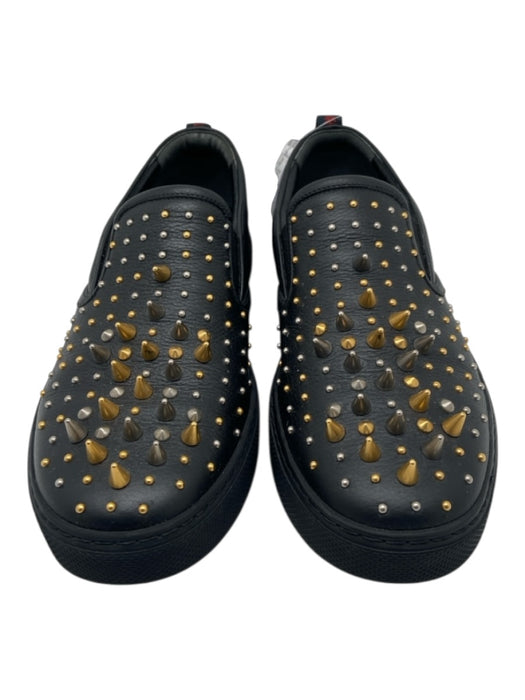 Gucci Shoe Size 8.5 Black Leather Spikes Slip On Men's Shoes Black / 8.5