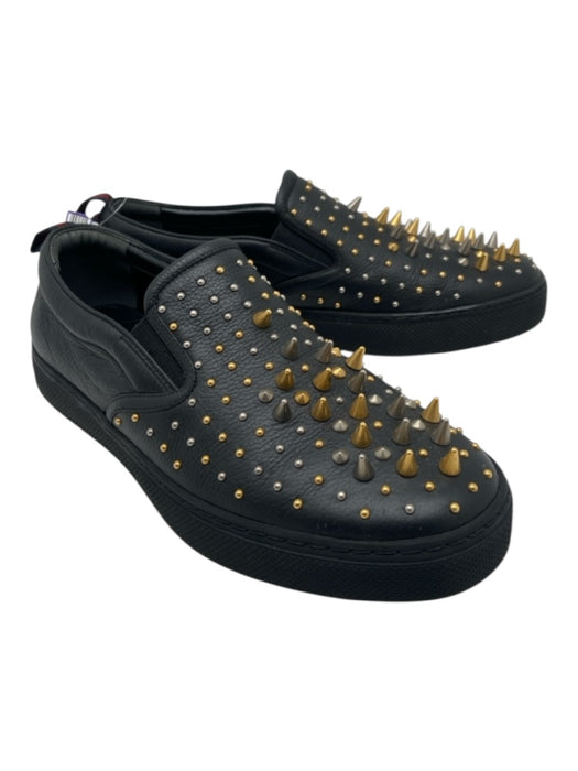 Gucci Shoe Size 8.5 Black Leather Spikes Slip On Men's Shoes Black / 8.5