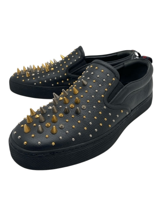 Gucci Shoe Size 8.5 Black Leather Spikes Slip On Men's Shoes Black / 8.5