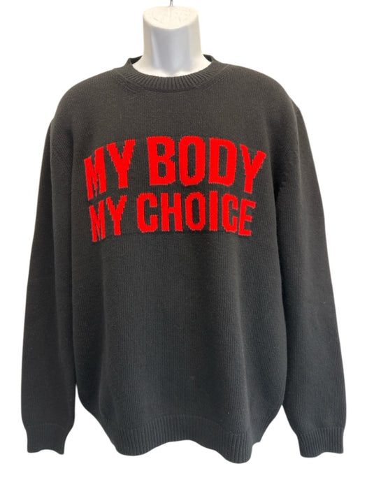 Gucci NWT Size XL Black & Red Wool Words Crew Men's Sweater Black & Red / XL