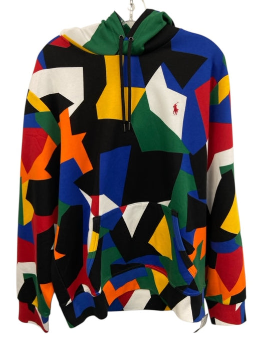 Polo NWT Size L Multi Cotton Blend Abstract Hoodie Men's Jacket Multi / L