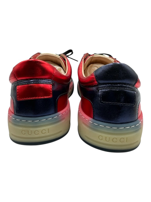 Gucci Shoe Size 8 Red & Blue Leather Shiny Sneaker Men's Shoes Red & Blue / 8