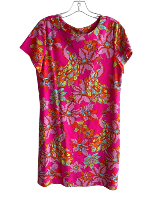 Jude Connally Size M Pink Nylon & Spandex Peacock Round Neck short sleeve Dress Pink / M