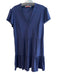 Jude Connally Size M Navy Nylon & Spandex V Neck Solid Puff Cap Sleeve Dress Navy / M