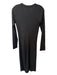 Veronica M Size M Black Polyester Blend Long Sleeve Ribbed Button Down Dress Black / M
