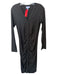 Veronica M Size M Black Polyester Blend Long Sleeve Ribbed Button Down Dress Black / M