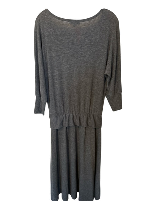 Michael Stars Size L Gray Polyester Blend Long Sleeve Front Tie Maxi Dress Gray / L