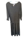 Michael Stars Size L Gray Polyester Blend Long Sleeve Front Tie Maxi Dress Gray / L