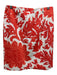 Worth Size 6 White & Orange Cotton All Over Print Zippers Knee Length Skirt White & Orange / 6