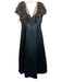Victor Costa Size 10 Black Polyester Sleeveless V Neck & Back Crochet Gown Black / 10
