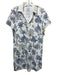J Mclaughlin Size M White, BLue, Brown Nylon Palm Tree Print Short Sleeve Dress White, BLue, Brown / M