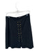 Trina Turk Size 12 Black & Brass Rayon Blend Lace Up Front Midi Skirt Black & Brass / 12