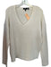 Theory Size M Cream Cashmere Long Sleeve Nickle V Neck Sweater Cream / M