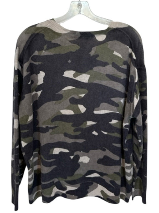 360 Cashmere Size L Green & Gray Cashmere Long Sleeve Camo Sweater Green & Gray / L