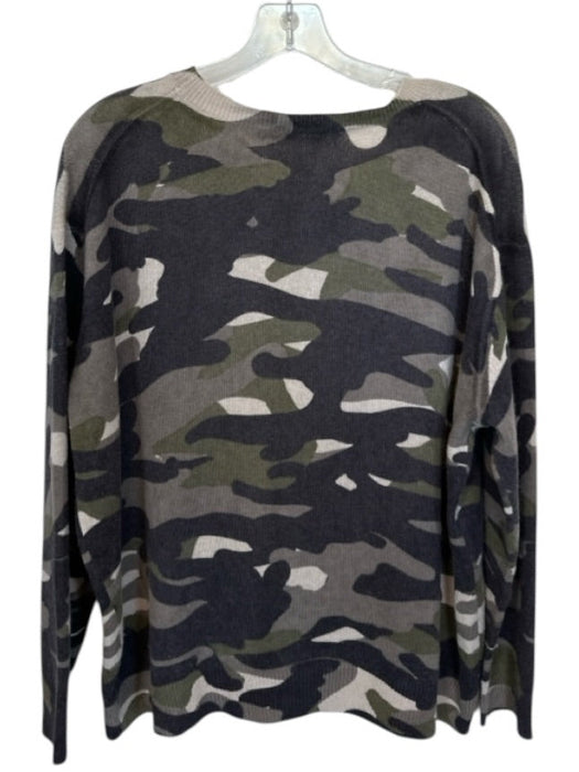 360 Cashmere Size L Green & Gray Cashmere Long Sleeve Camo Sweater Green & Gray / L